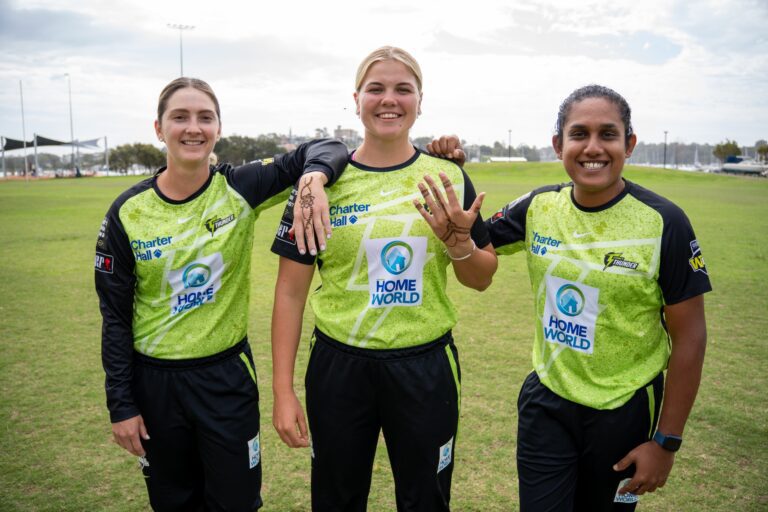 Chamari Athapaththu, along with teammates Georgia Voll and Taneale Peschel, visited Drummoyne this week to experience the festival preparations firsthand.