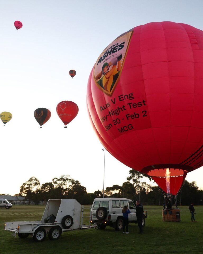 Giant Pink Cricket Ball Soars Over MCG for Women’s Day-Night Test
