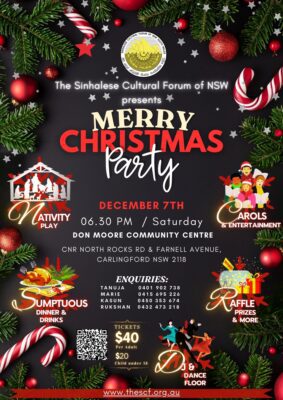The Sinhalese Cultural Forum of NSW presents - MERRY CHRISTMAS Party - 7th December 2024 - 6.30 PM ( Sydney Event )