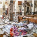 An inside view of St Anthony's shine after the explosion