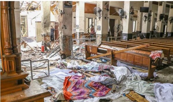 An inside view of St Anthony's shine after the explosion
