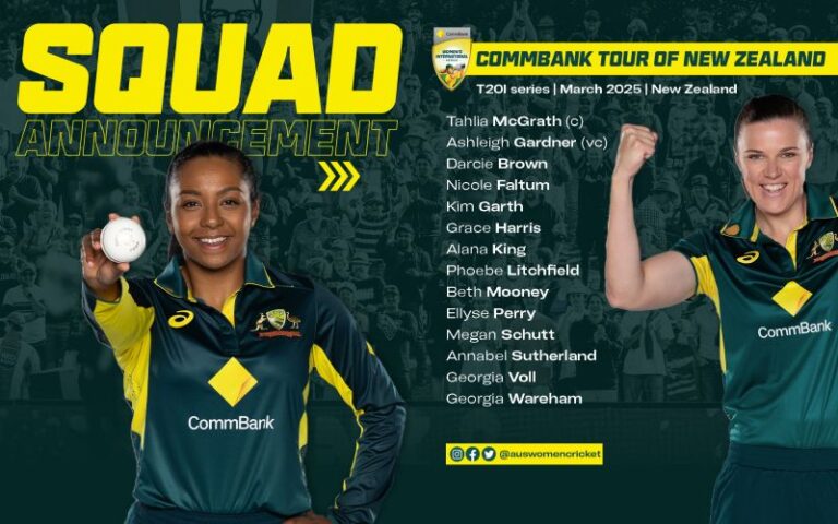 Cricket Australia’s National Selection Panel (NSP) has today announced a 14-player Australian squad for the CommBank Women’s T20 Tour of New Zealand.