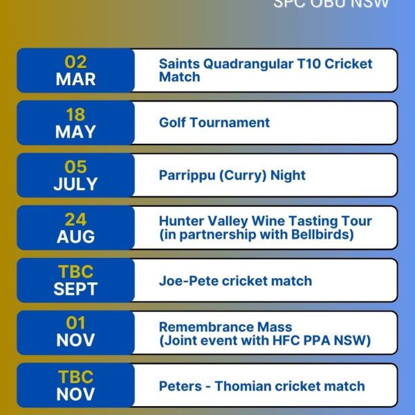 Events Calendar for 2025 – Save the Dates