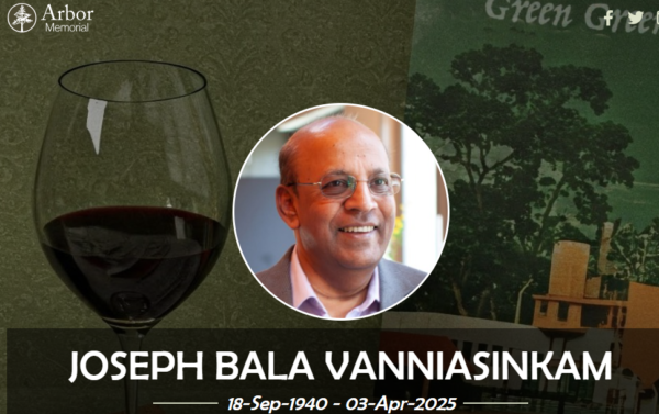 Demise of Bala Vanniasinkam Former Chief Accountant of Walker Sons & Co Ltd.