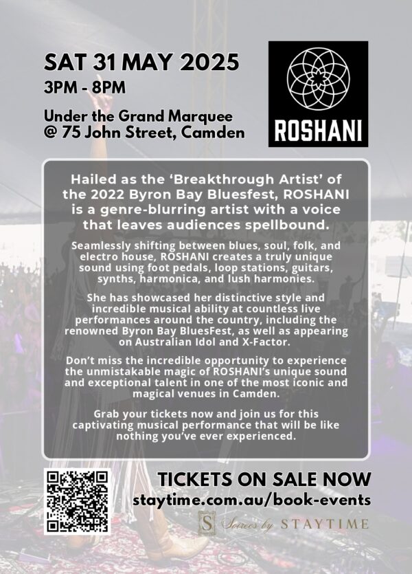ROSHANI Performance in Camden - Saturday 31 May, ( Sydney Event )
