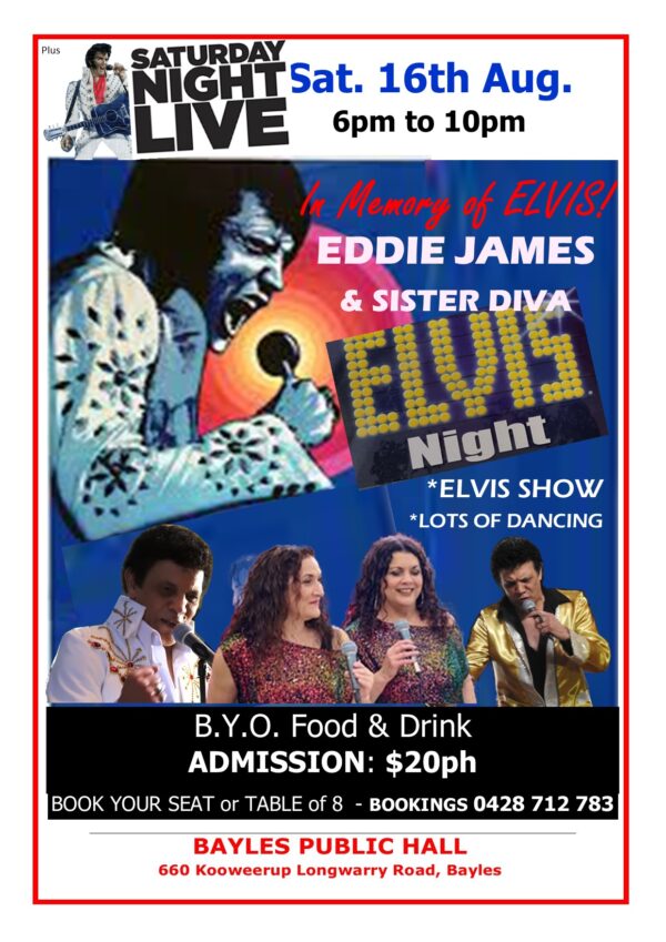 Memory of ELVIS! - ELVIS Night - Sat. 16th Aug - 6pm to 10pm ( Melbourne Event )