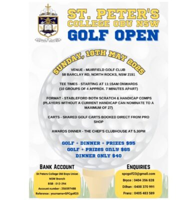 SPC Golf Open 2025 - SUNDAY, 18TH MAY 2025 - 11.15 AM ( sydney Event )