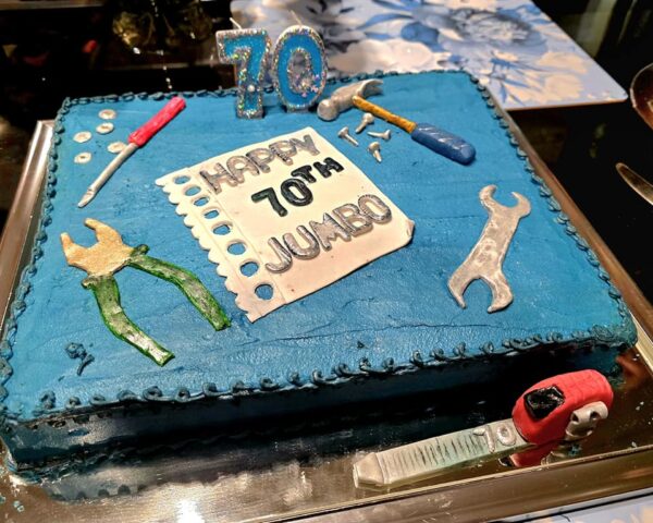 Sandy's home in Dingley to celebrate his 70's milestone birthday