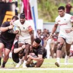 'Small Blacks' give Tuskers a Rugby lesson at Nittawela. Brilliant running rugby reduces locals to an awesome inspiring experience.  - BY TREVINE RODRIGO IN MELBOURNE.  (eLanka Sports Editor).