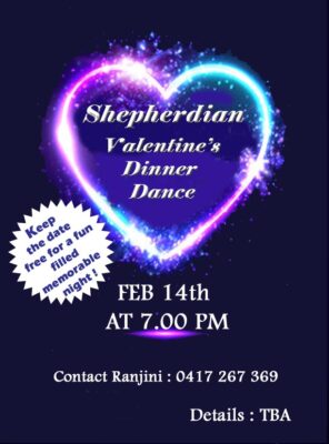 Shepherdian Valentine's Dinner Dance - 14th February - 7.00 PM