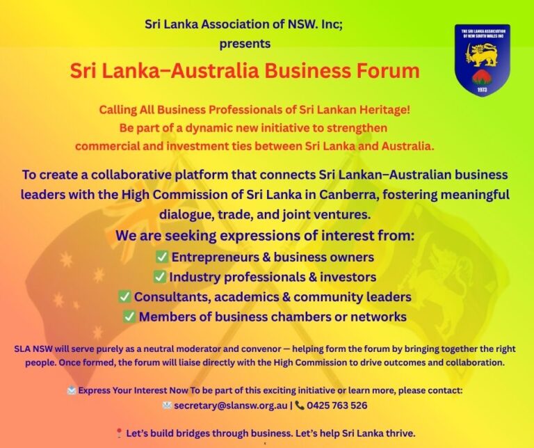 Sri Lanka–Australia Business Forum Launched to Strengthen Bilateral Trade and Investment Ties