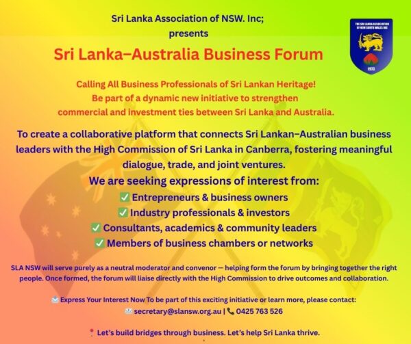 Sri Lanka–Australia Business Forum Launched to Strengthen Bilateral Trade and Investment Ties