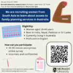 Seeking women from South Asia for research study