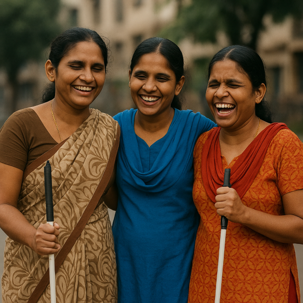 Visually impaired women in India