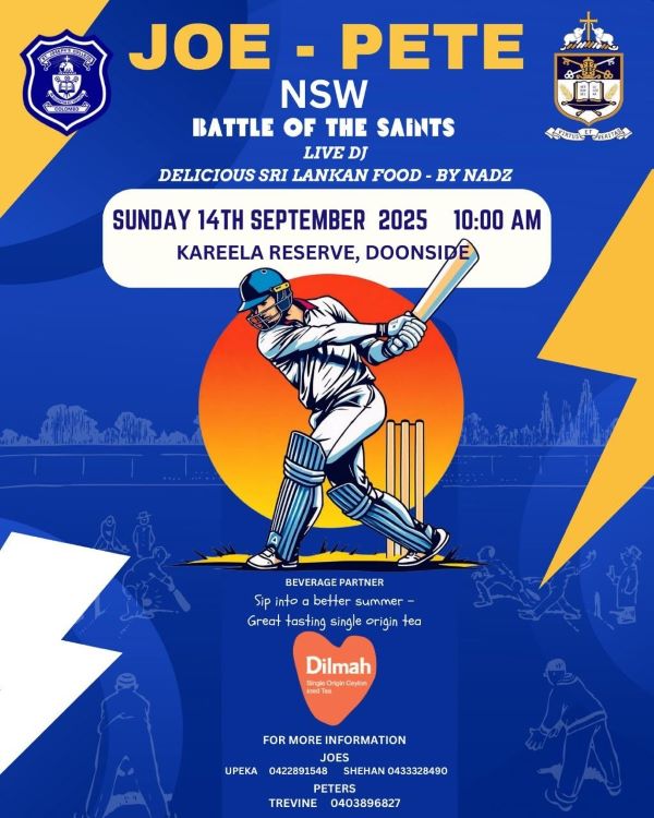 JOE - PETE NSW BATTLE OF THE SAINTS - SUNDAY 14TH SEPTEMBER 2025 10:00 AM ( Sydney Event )