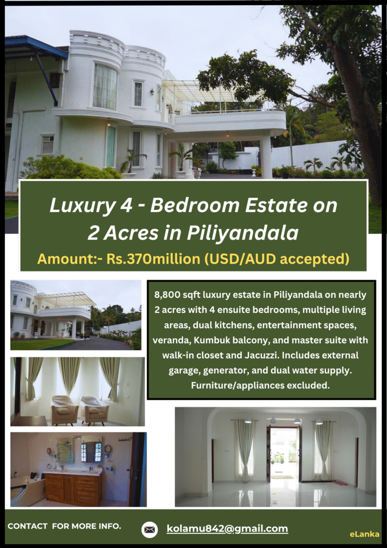 Luxury 4 – Bedroom Estate on 2 Acres in Piliyandala