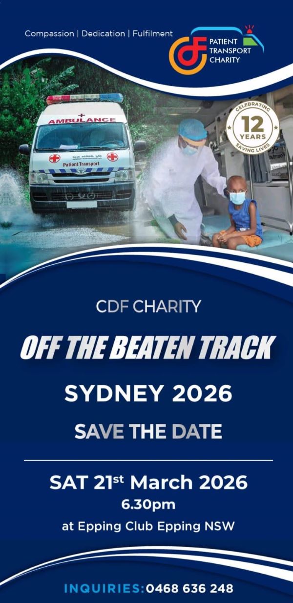 CDF CHARITY OFF THE BEATEN TRACK - SAT 21st March 2026 - 6.30pm ( Sydney Event )