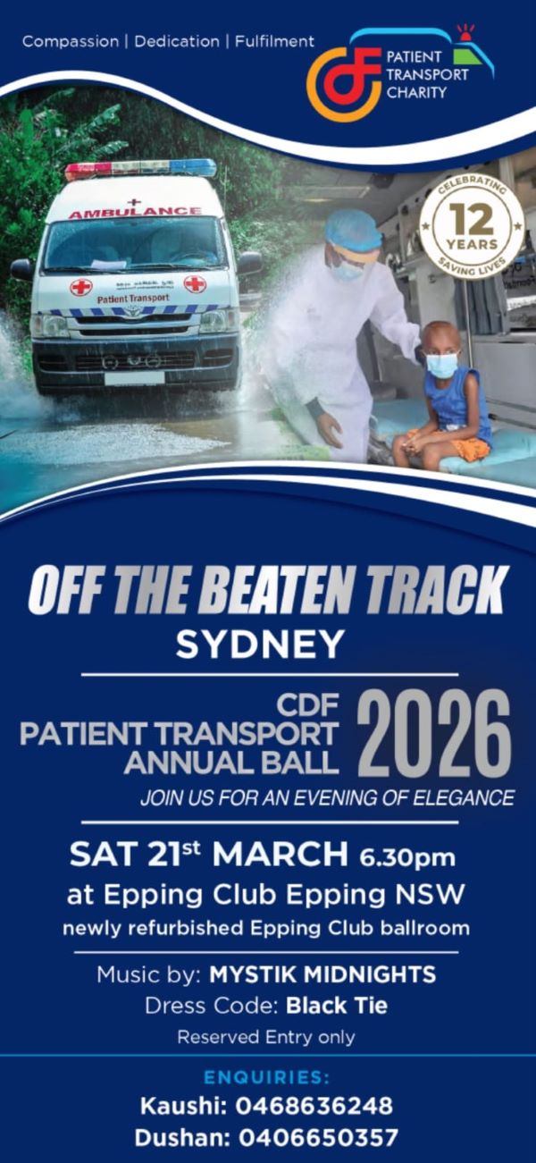 CDF CHARITY OFF THE BEATEN TRACK - SAT 21st March 2026 - 6.30pm ( Sydney Event )