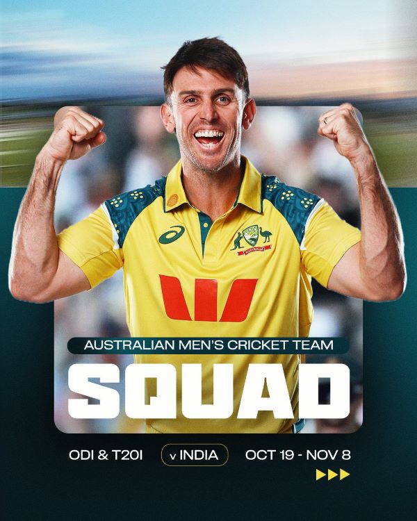 Australian squads for the BKT Tyres T20 and ODI International Series against India
