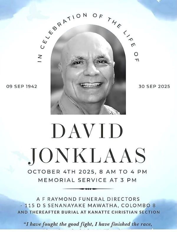 In Loving Memory of David Jonklaas (09 Sep 1942 – 30 Sep 2025)