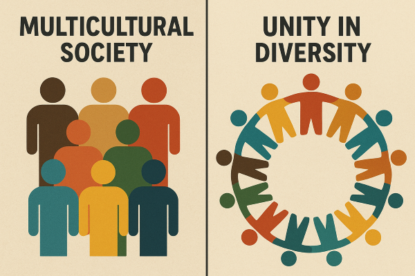 COMPARISON OF MULTI CULTURAL SOCIETY Vs UNITY IN DIVERSITY. - By Noor Rahim