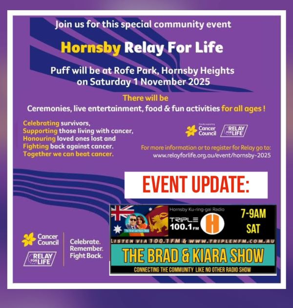 Hornsby Relay For Life - 1st of November 2025 ( Sydney Event )