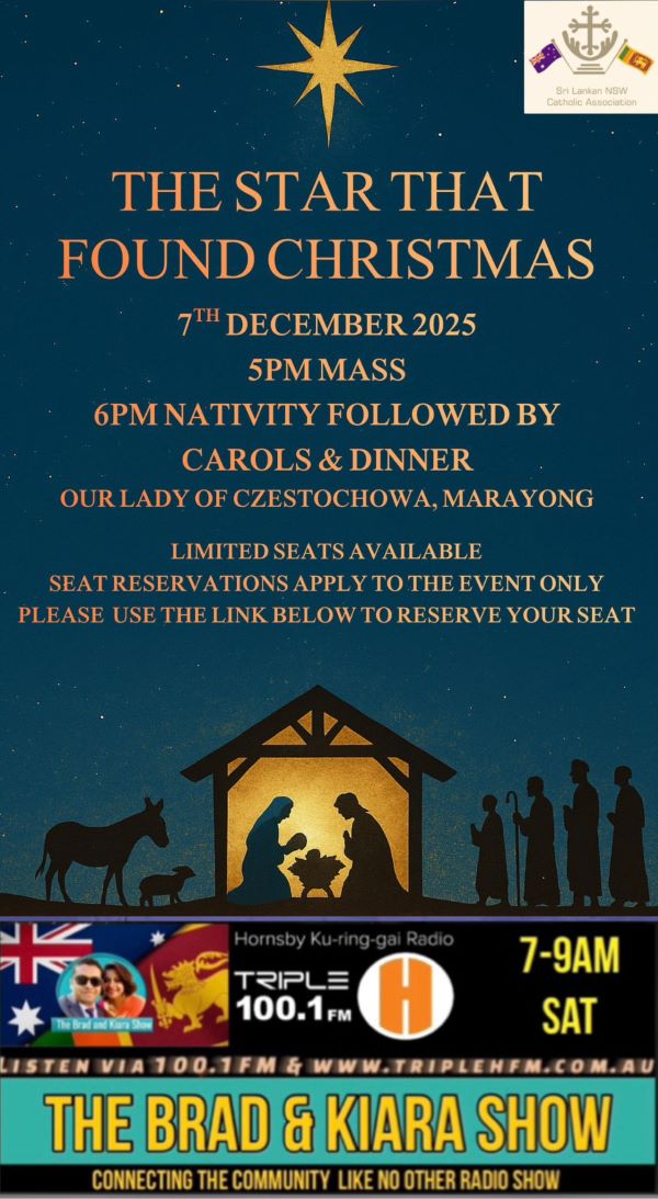 Sri Lankan NSW Catholic Association Presents - THE STAR THAT FOUND CHRISTMAS - 7TH DECEMBER 2025 - 5PM ( Sydney Event )
