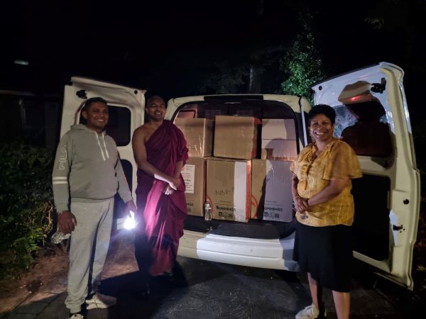 36 shipping boxes containing 103 family packages were packed over the last two days for the people impacted by floods in Sri Lanka on behalf of Dhamma Vijaya Buddhist Vihara in Hornsby, NSW