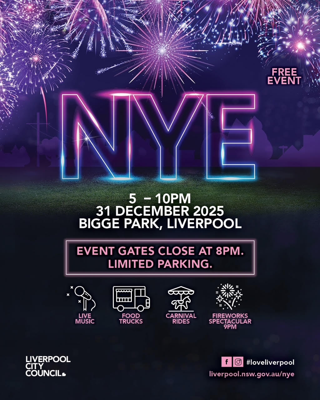 LCC MEDIA RELEASE-Get ready for New Year’s Eve at Liverpool’s Bigge Park