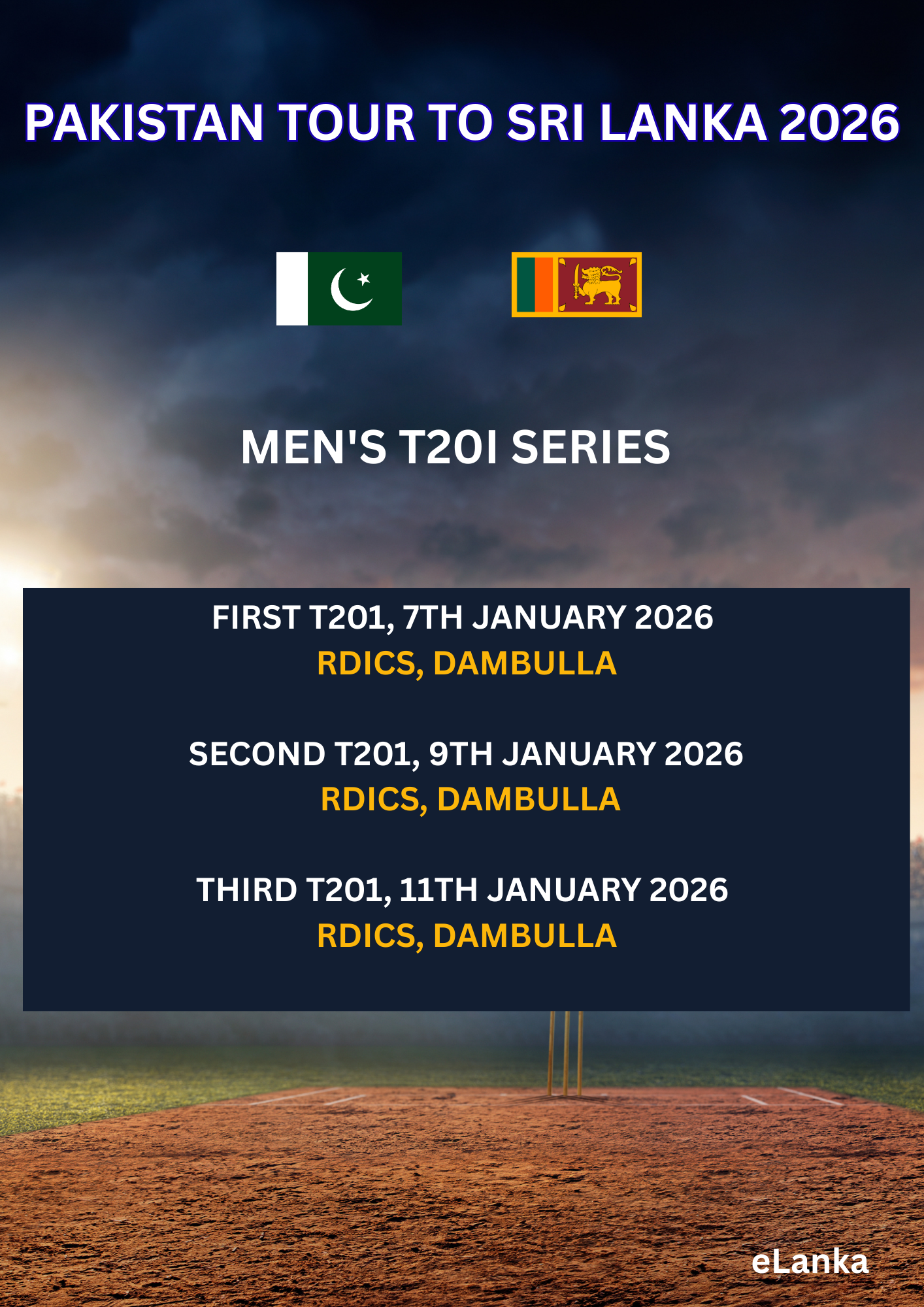 PAKISTAN TOUR TO SRI LANKA 2026