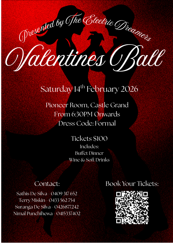 Presented by The Electric Dreamers - Valentines Ball -Saturday 14th February 2026 - 6:30PM Onwards ( Sydney Event )