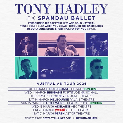 TONY HADLEY EX SPANDAU BALLET AUSTRALIAN TOUR 2026