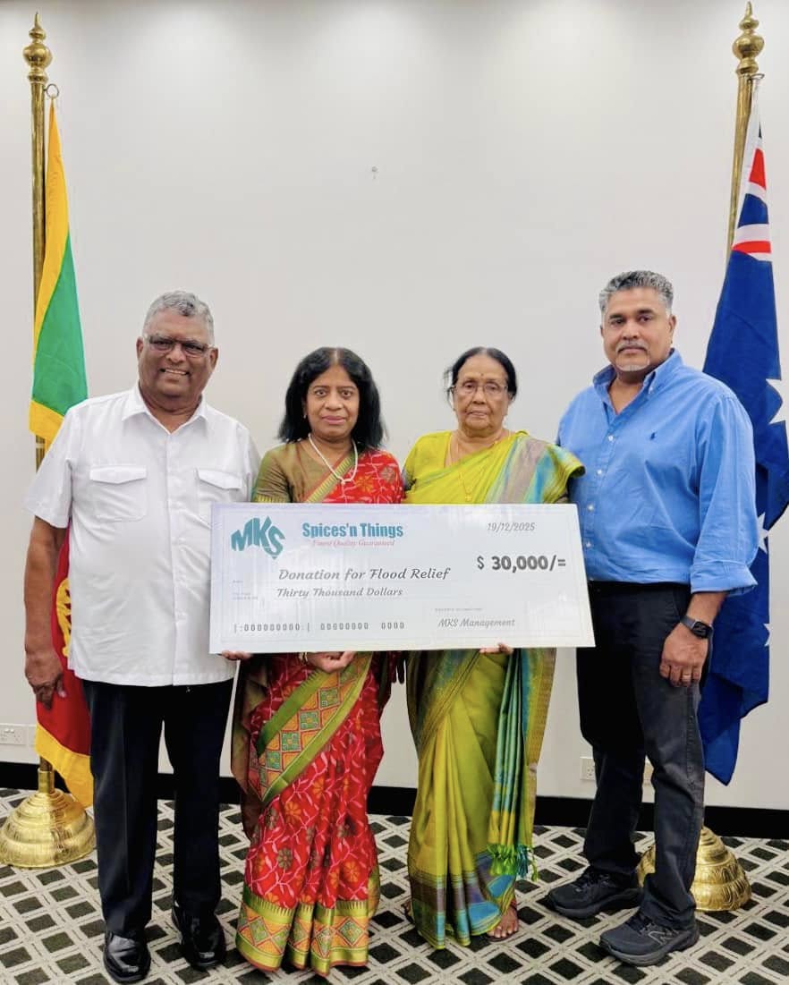 MKS Group donates AU$30,000 for Sri Lanka flood and Cyclone Ditwah relief