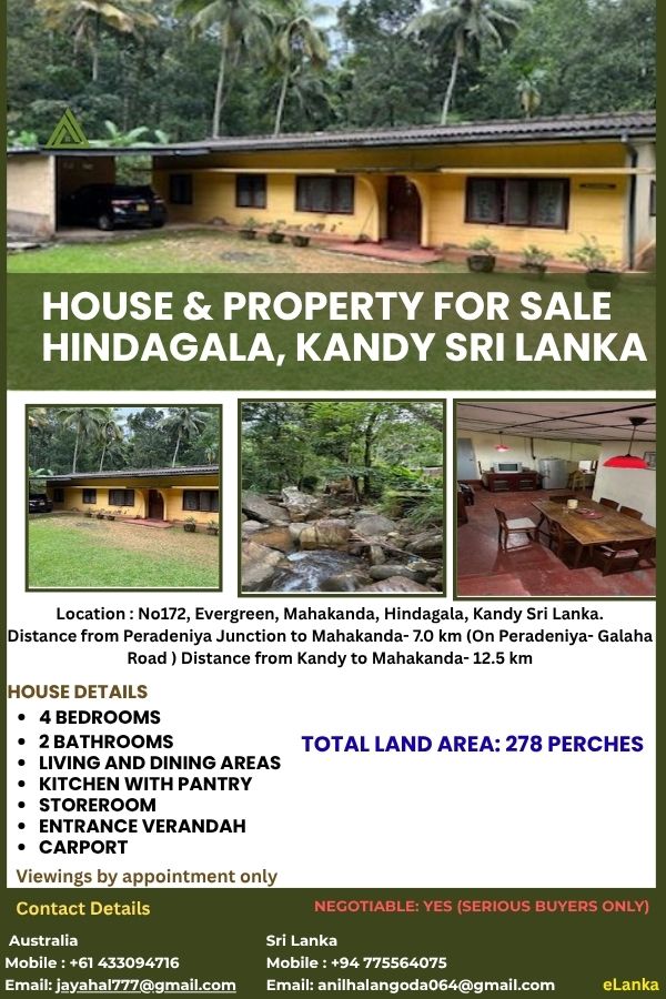 House & Property for Sale Hindagala, Kandy Sri Lanka