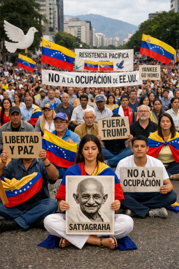LET PEOPLE OF VENEZEULA EMULATE MAHATMA GANDHI’S PEACEFUL PROTEST - By N.S.Venkataraman