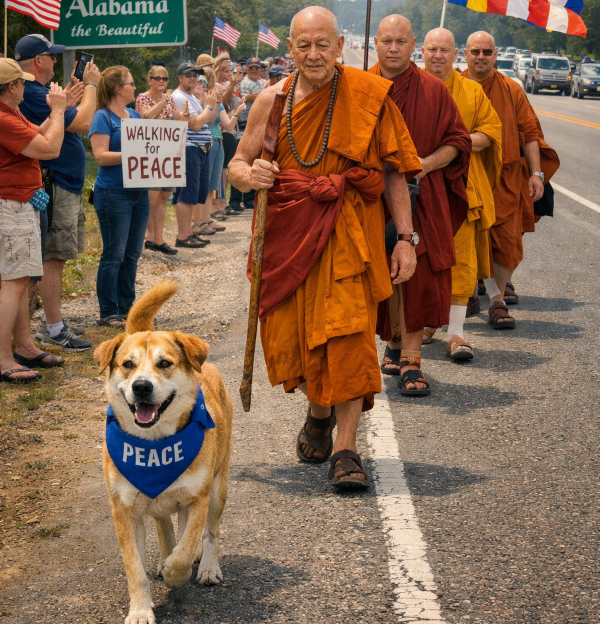 Monks Walking - By George Braine