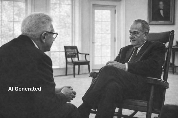 Dudley Senanayake at the White House-By George Braine