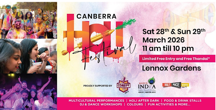 Holi Hai Canberra - Let the celebrations begin - 28th & 29th March 2026 - Lennox Gardens (Canberra event)