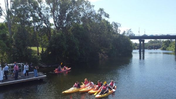 Kayakers enjoying the Georges River at the Lighthorse Park Kayak launching pad-eLanka