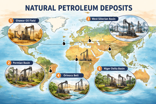 Natural Petroleum Deposits – Key Locations Around the World