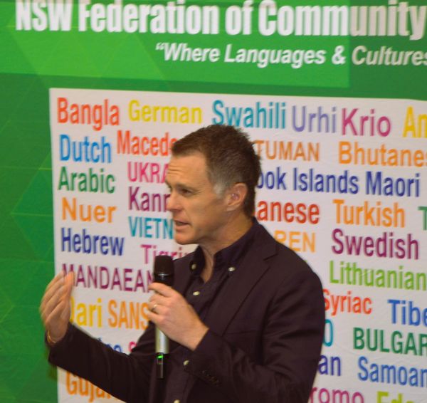 The Premier Chris Minns addressing the conference