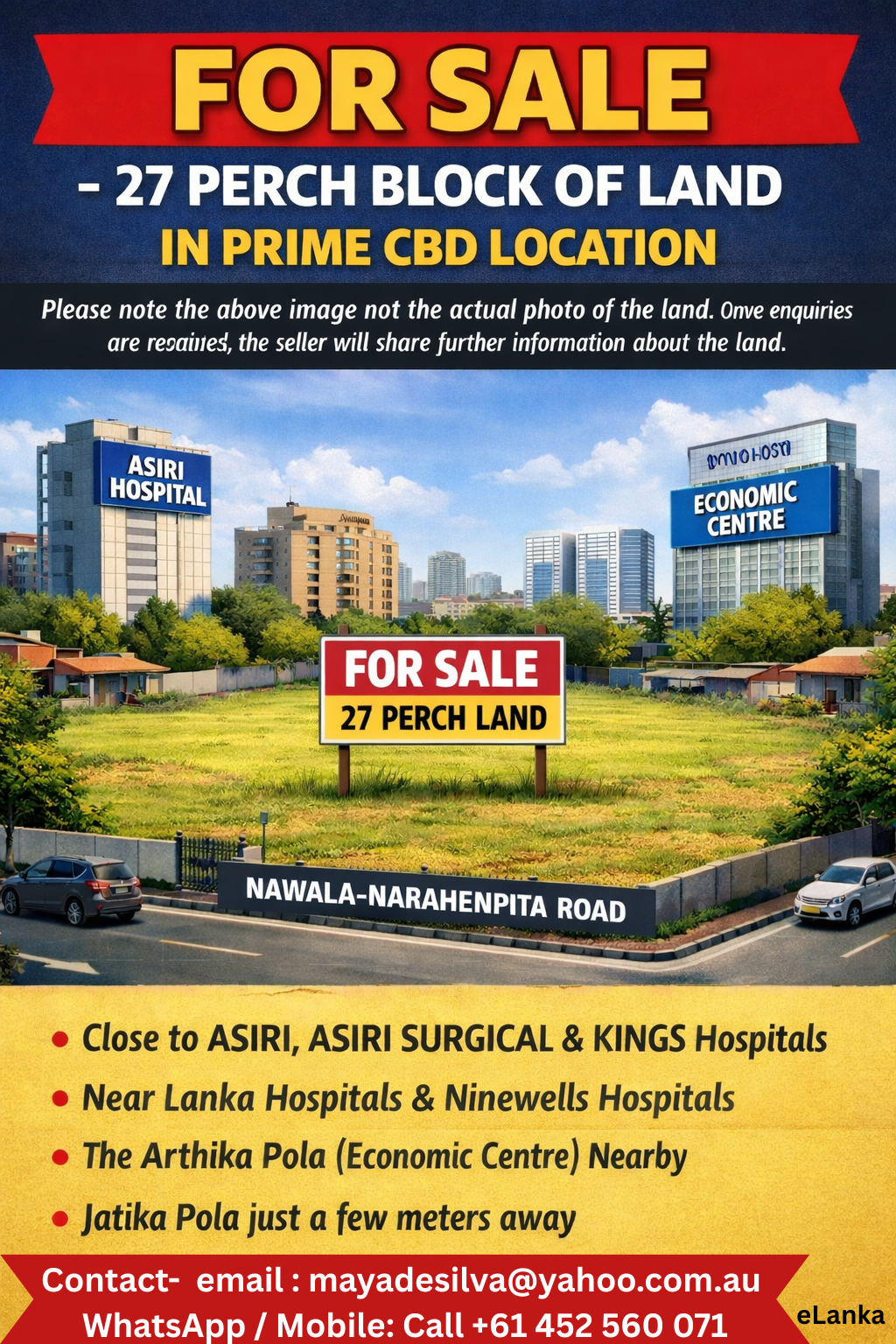 FOR SALE - 27 PERCH BLOCK OF LAND IN PRIME CBD LOCATION