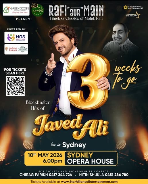Javed Ali Live in Sydney - 10th MAY 2026 - 6.00pm (Sydney Event)
