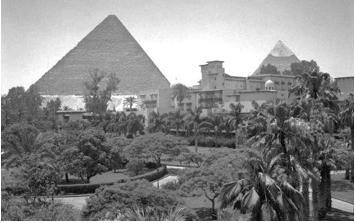 The Great Pyramid seen from the Mena House