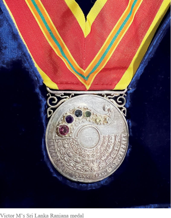 Victor M’s Sri Lanka Ranjana medal