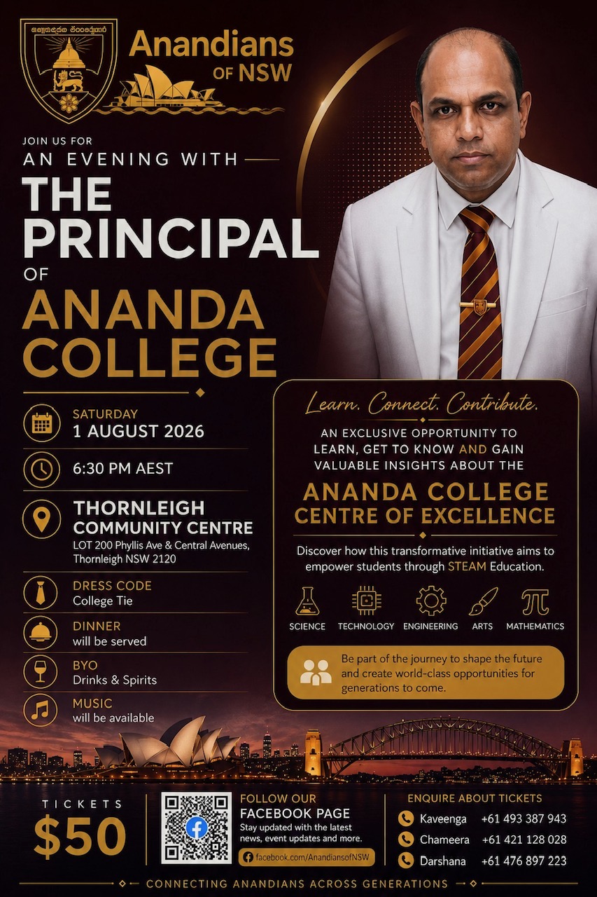 A Historic Evening for Anandians in Australia – Meet the Principal of Ananda College