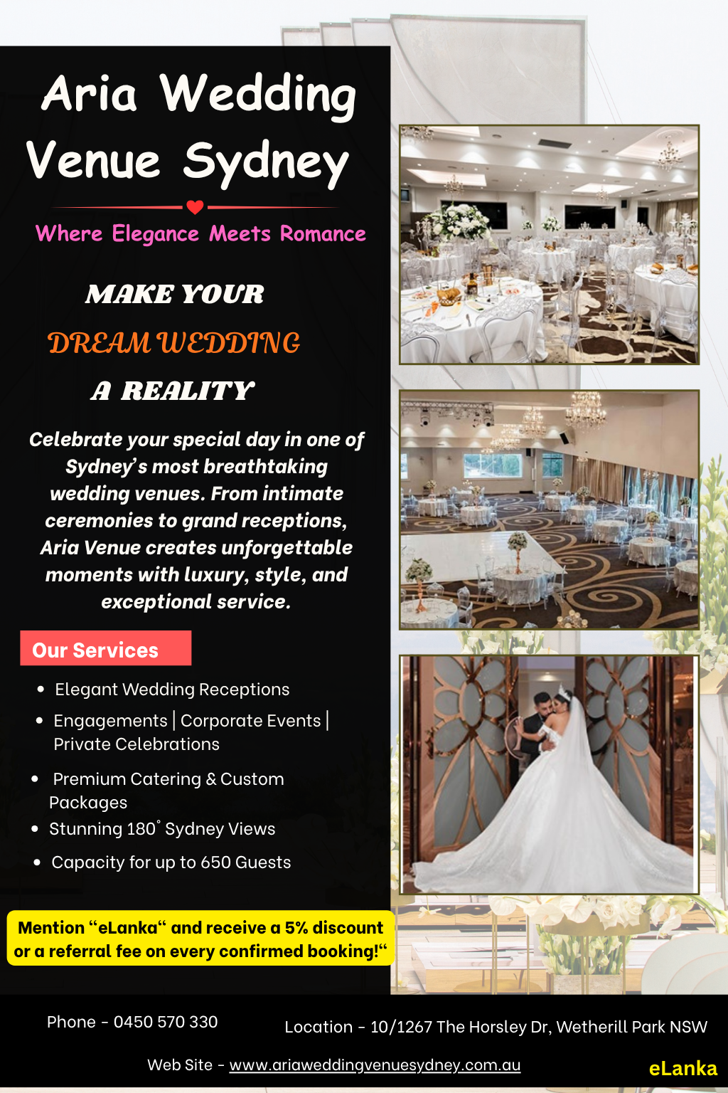 Aria Wedding Venue Sydney