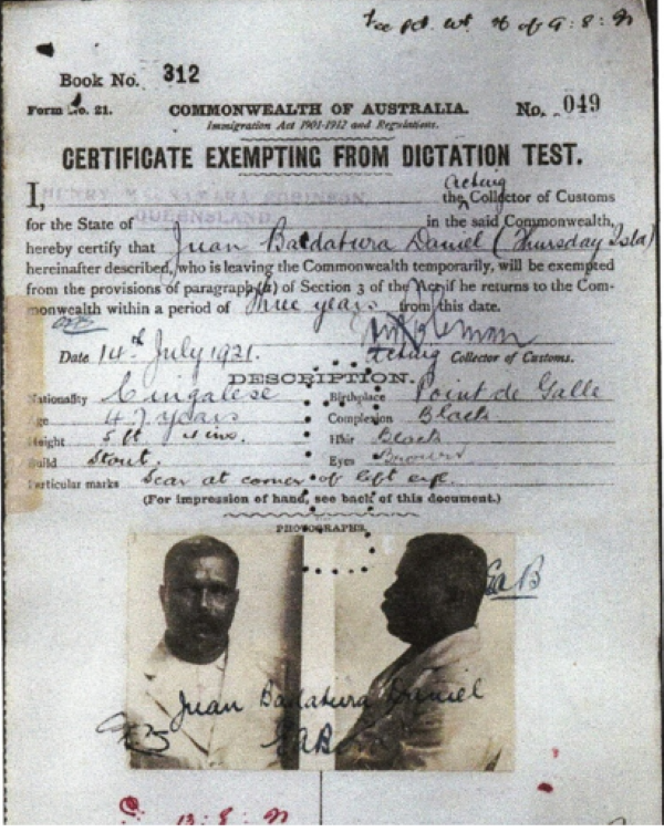 Australia’s Dictation Test and early Arrivals from Ceylon By Earlson Forbes 01