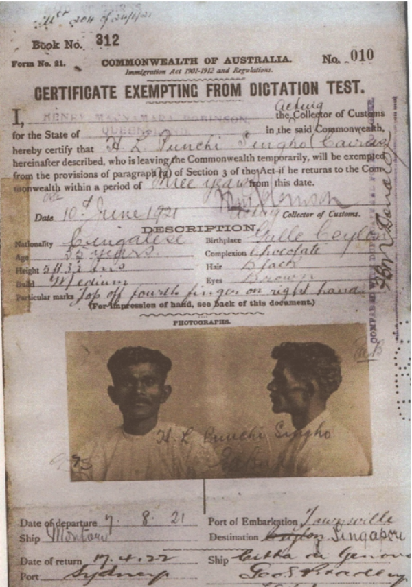 Australia’s Dictation Test and early Arrivals from Ceylon By Earlson Forbes 02