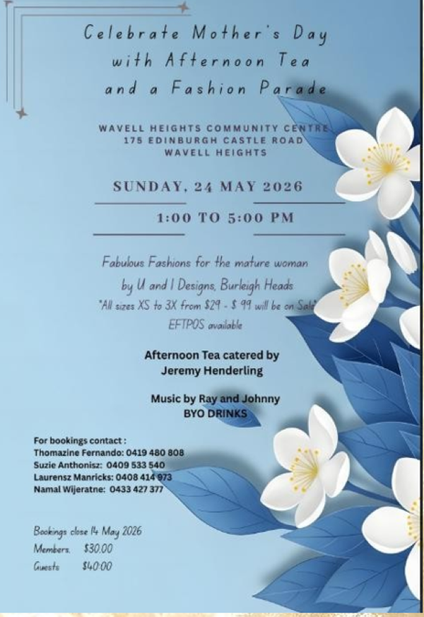 Celebrate Mother’s Day-24 MAY 2026100 TO 500 PM(Brisbane events)